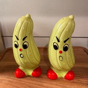 Vintage Red Salt and Pepper Shakers